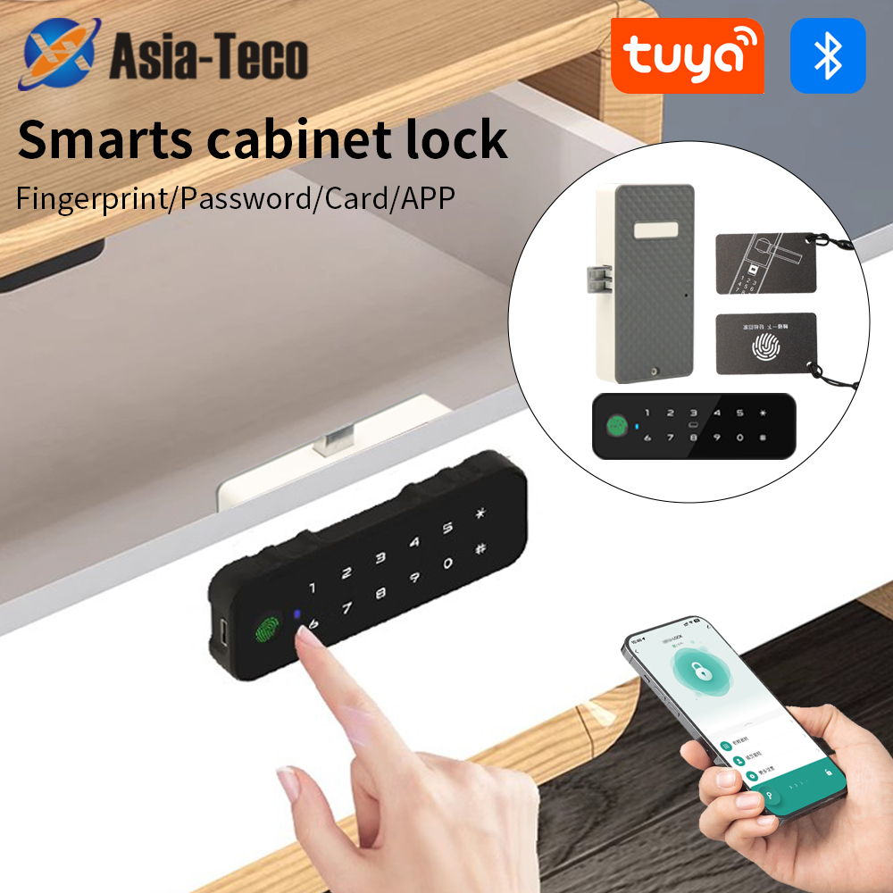 Furniture Hardware Locks - Tuya Bluetooth Smart Wood Cabinet Fingerprint