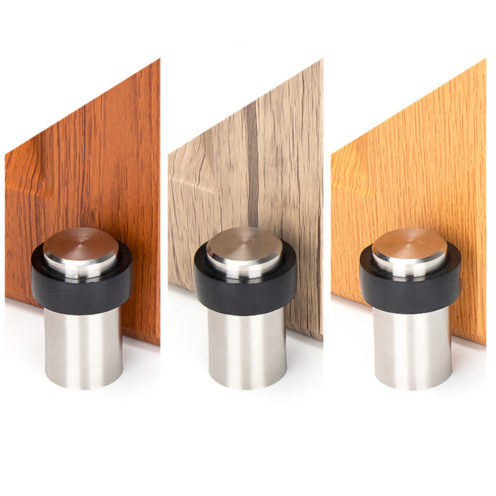 Furniture Hardware Stores - Stainless Steel Rubber Cylindrical Door-Stopper For