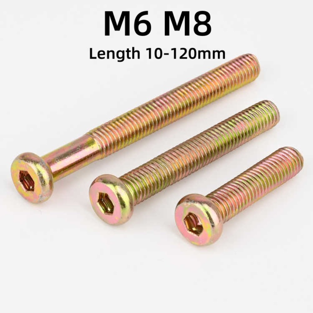 Furniture Hardware Fasteners - M6 M8 Hex Socket Round Flat