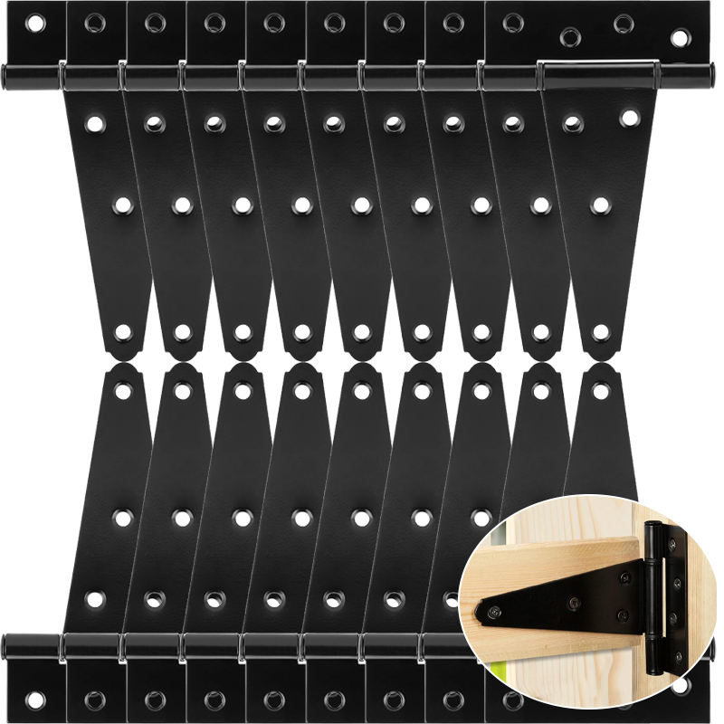 Furniture Hardware Black - Steel T-shape Hinge Iron Black Triangle