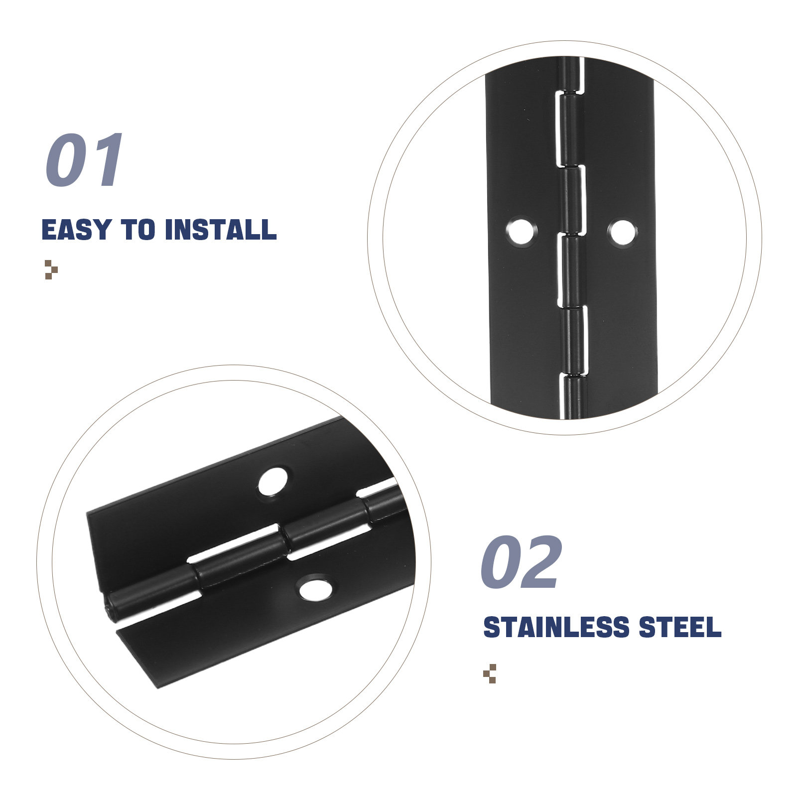 1Set Long Heavy Duty Black Con - Piano Hinge Continuous recension och pris