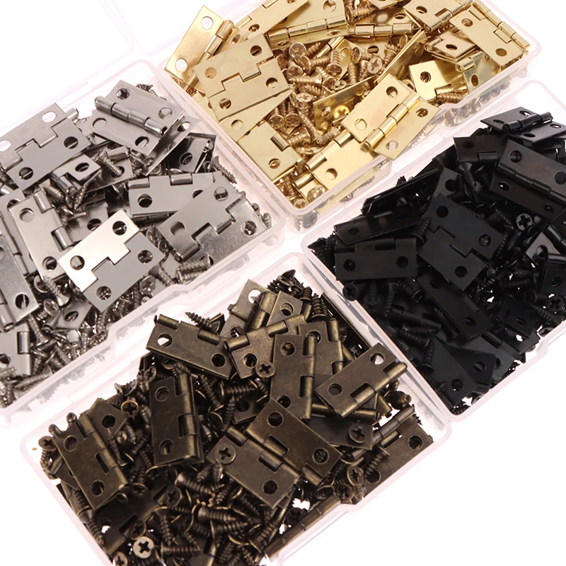 50pcs/box Hinges + 200 Screws  - Furniture Hardware Black recension och pris