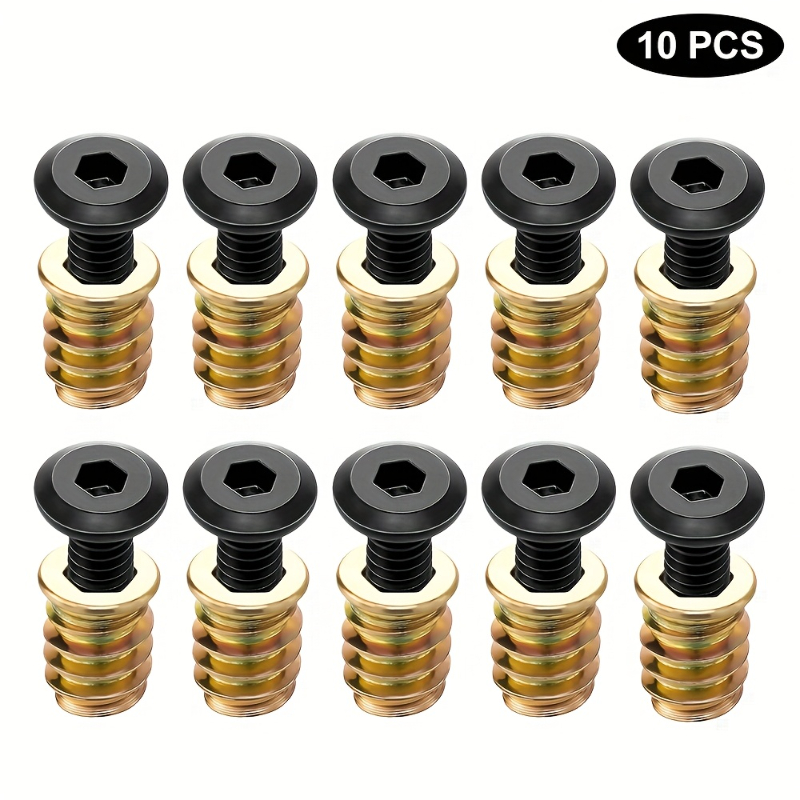10PCS Nut Threaded Inserts Com - Furniture Hardware Fasteners recension och pris