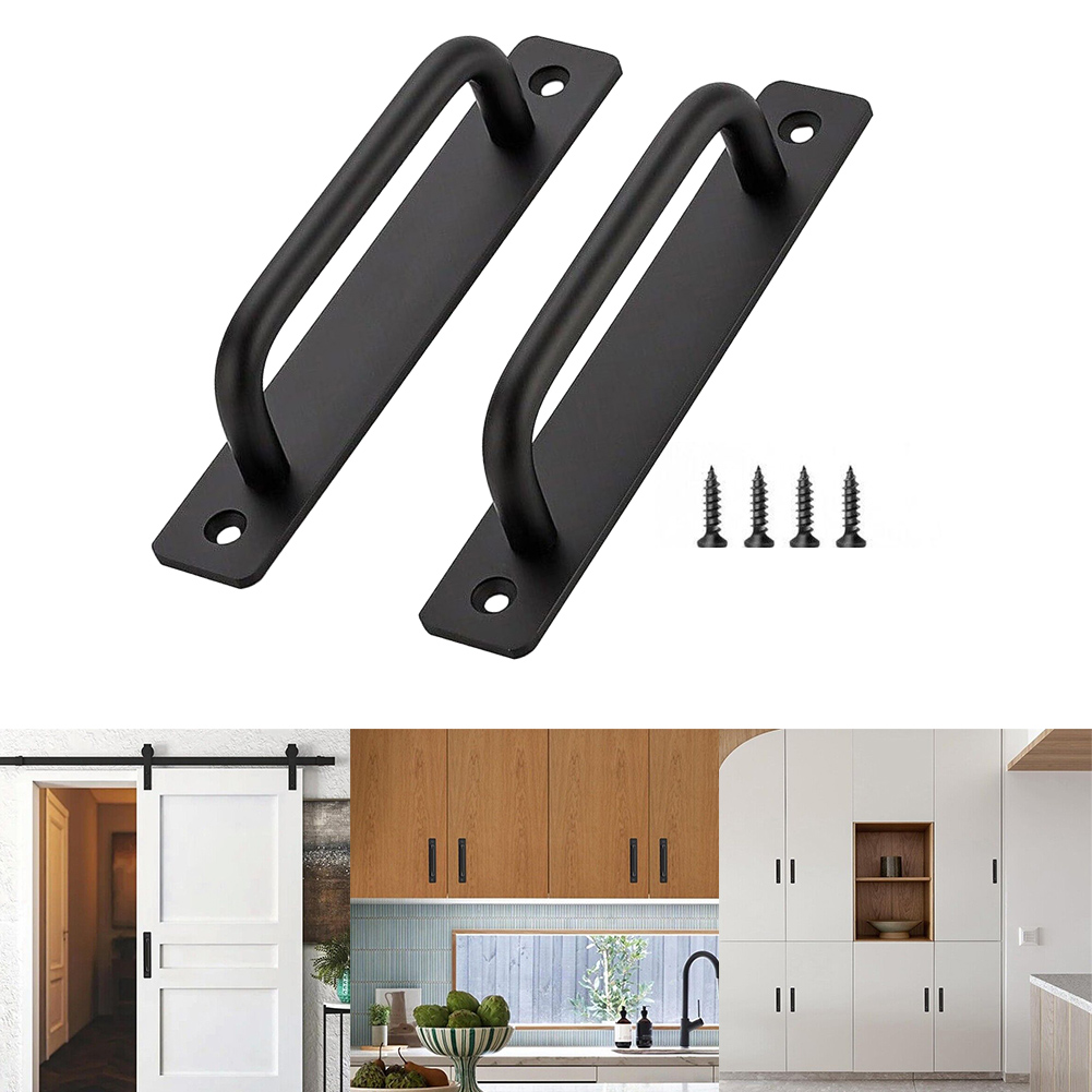 2Pcs Door Pull Handles Alumini - Furniture Hardware Black recension och pris